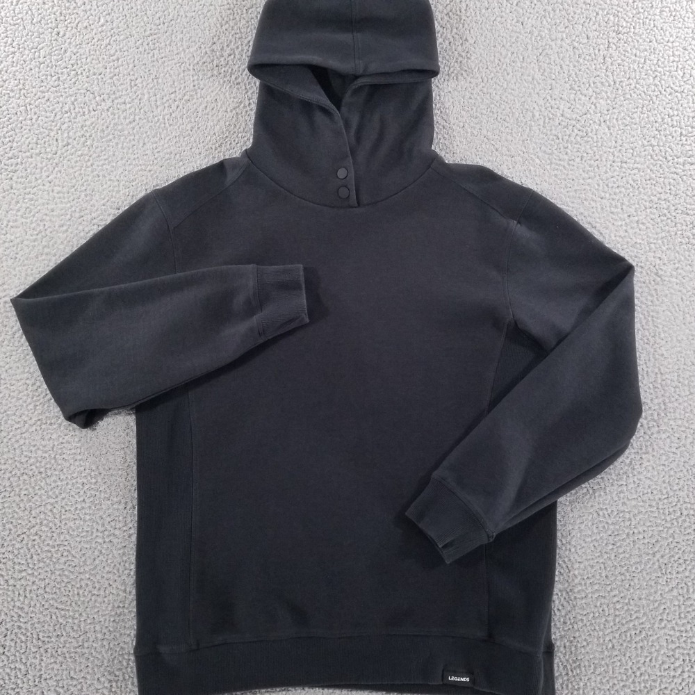 LEGENDS Highland Hoodie Mens Large Black Pullover Sweatshirt Snap Performance